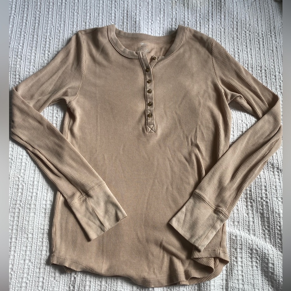 Aerie brown waffle knit top fall aesthetic